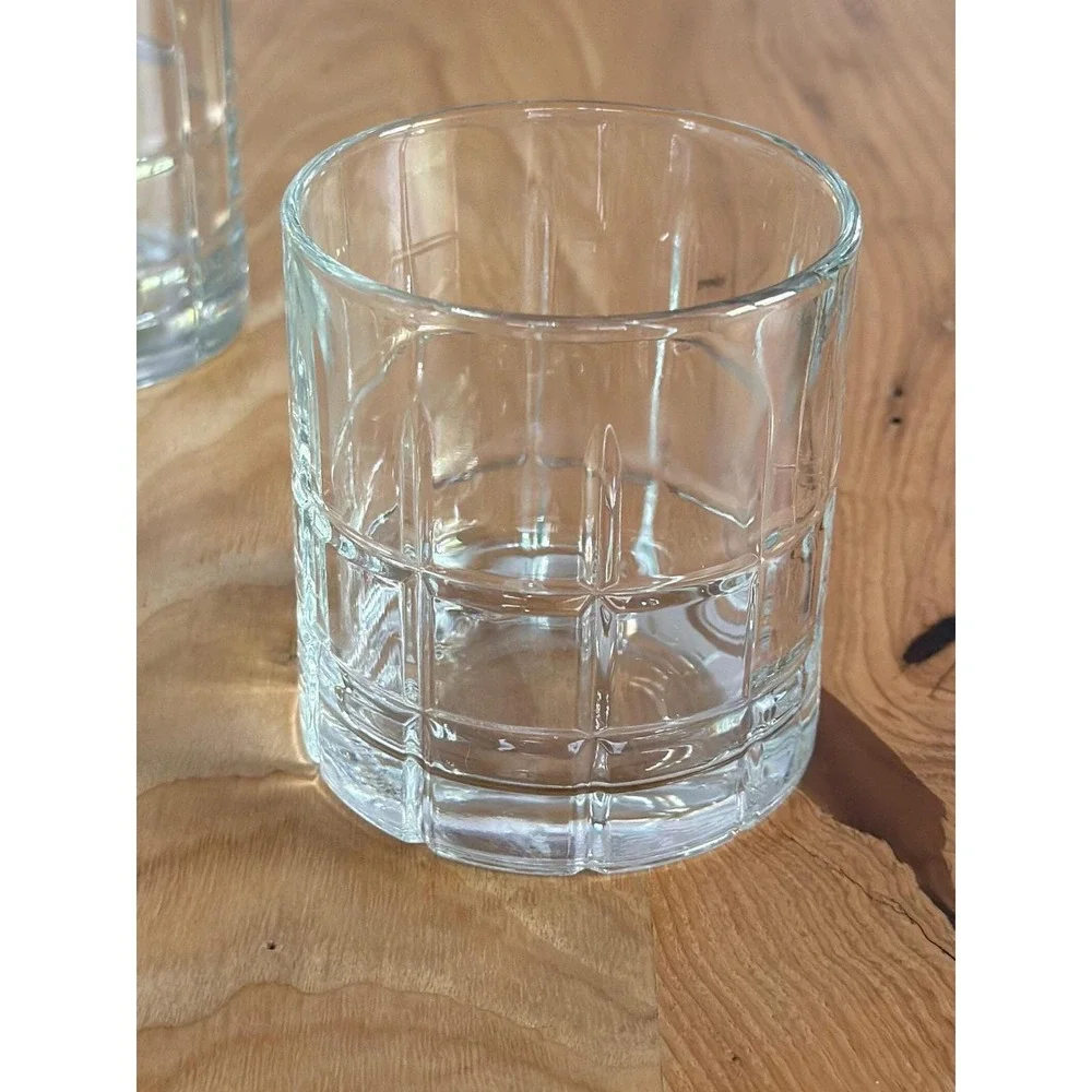 Anchor Hocking Tartan Whiskey Glasses | Mid Century Plaid Barware Set